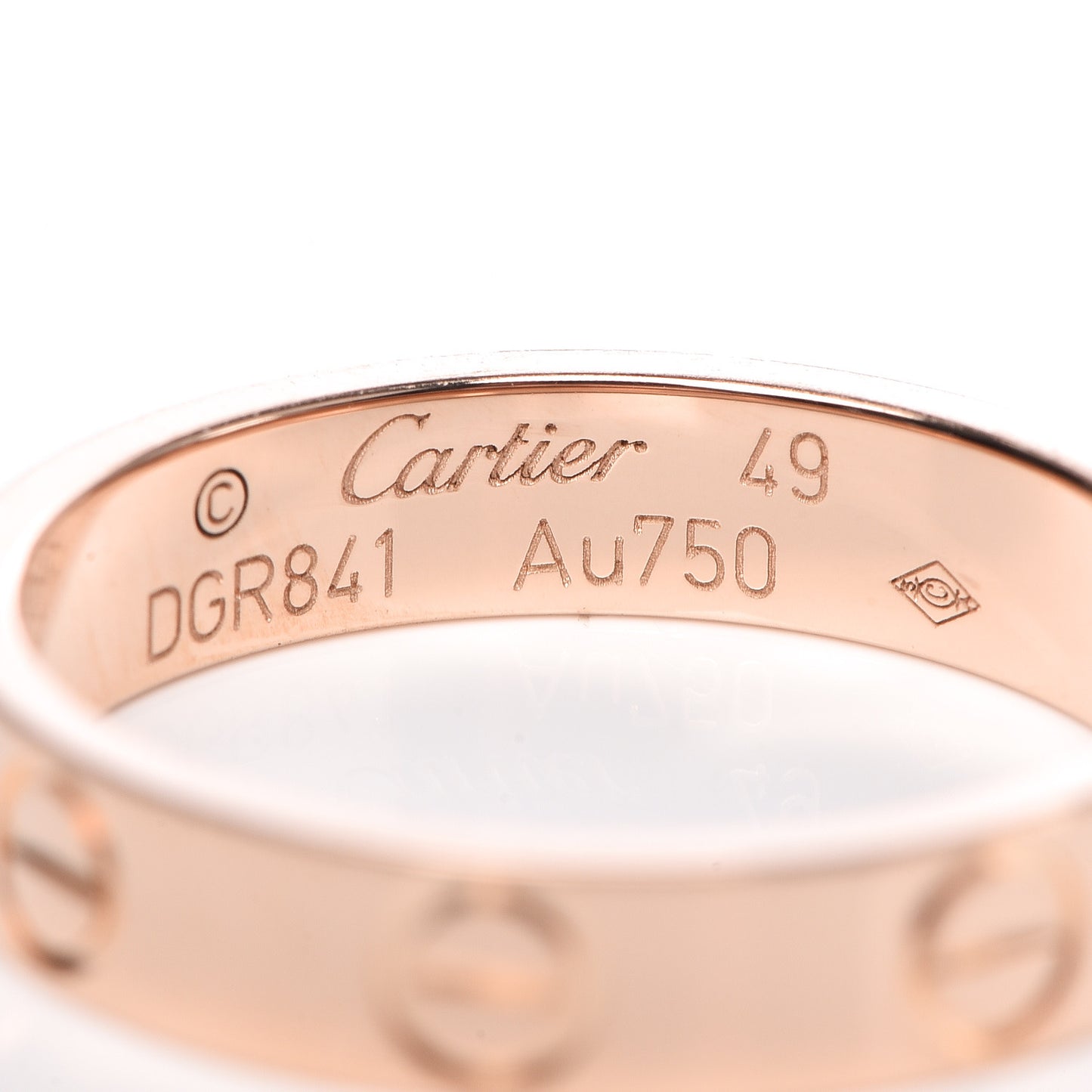 18K Pink Gold 3.5mm LOVE Wedding Band Ring 49 4.75