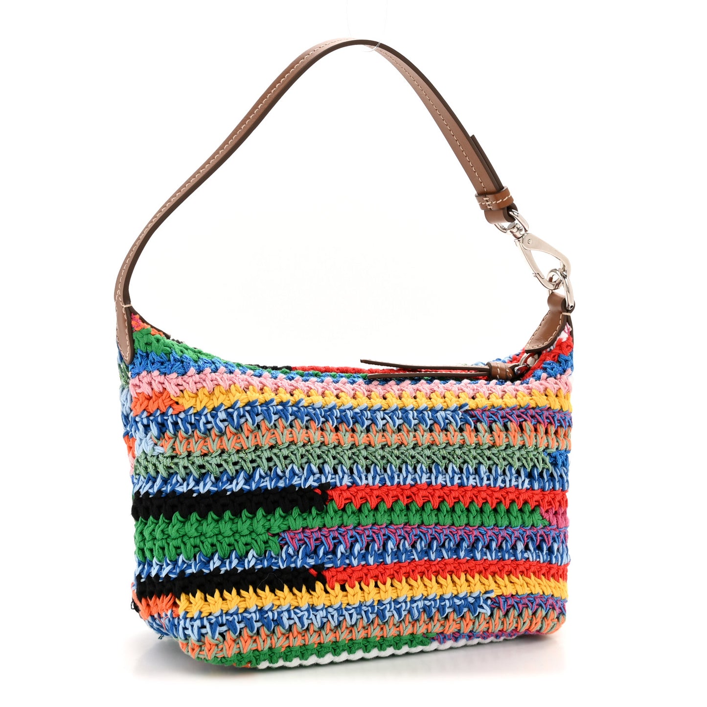 Fabric Crochet Pouch Multicolor