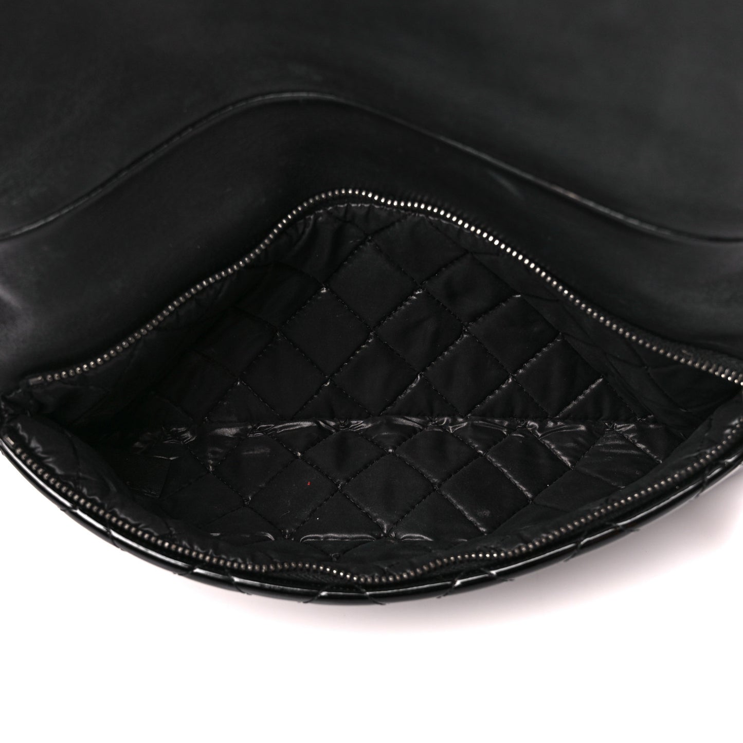 Patent Calfskin Quilted Beauty CC Clutch Black