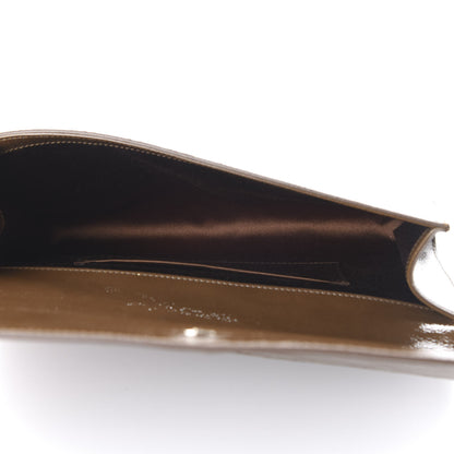 Saint Laurent Textured Patent Calfskin Large Belle De Jour Clutch Tobacco 4 of 8