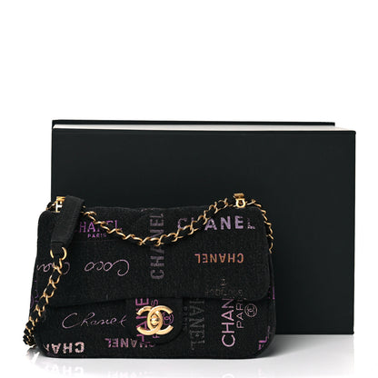 Chanel Denim Quilted Denim Mood Mini Rectangular Flap Black Multicolor 9 of 9