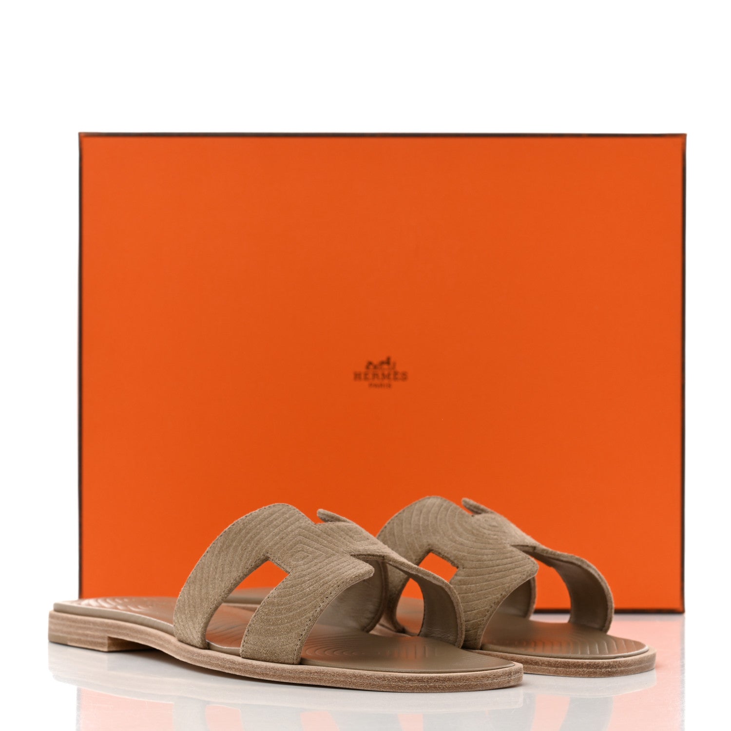 Hermes Suede Goatskin Oran Sandals 37 Beige Sable 9 of 9