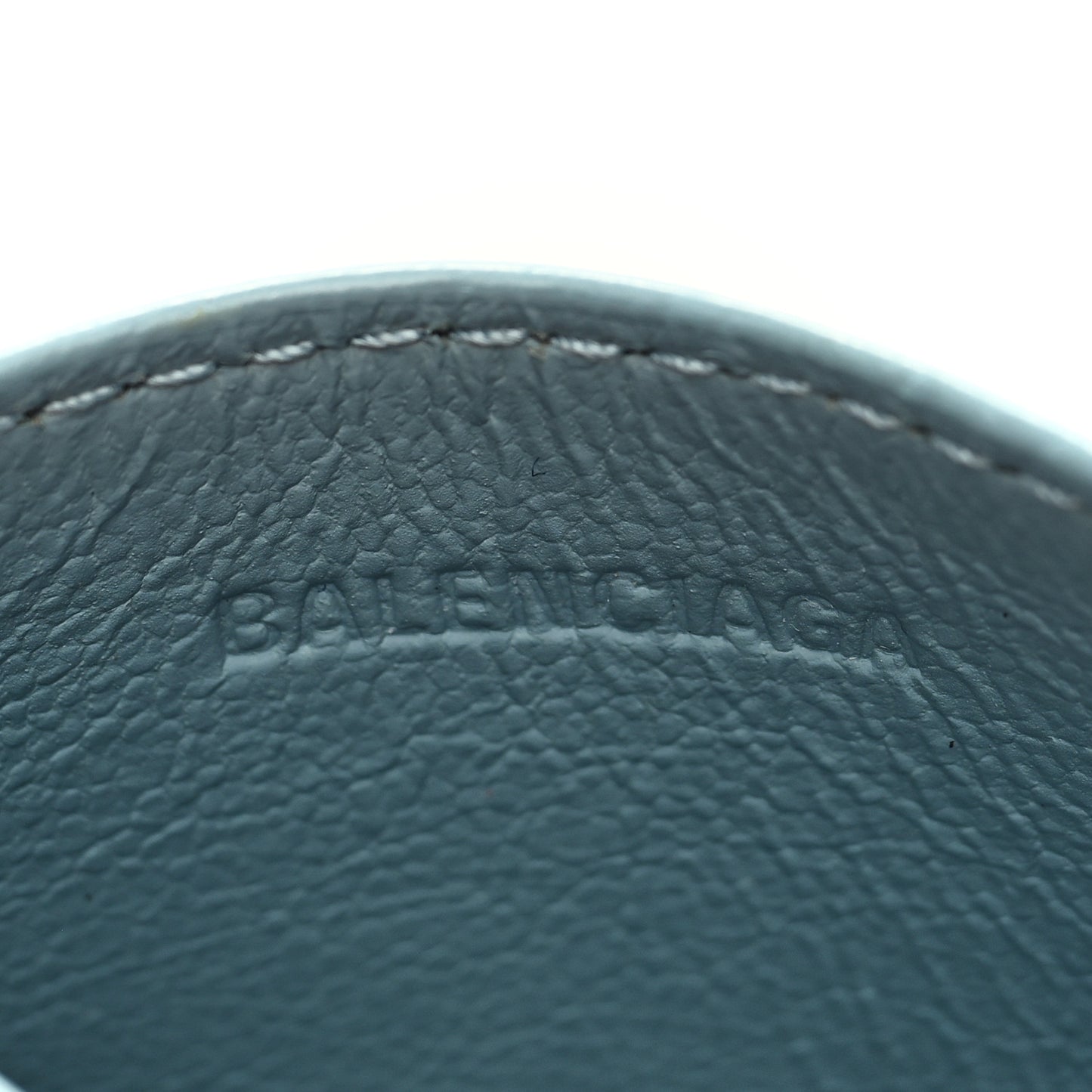 Grained Calfskin Neo Classic Silver Hardware City Card Holder Blue Grey