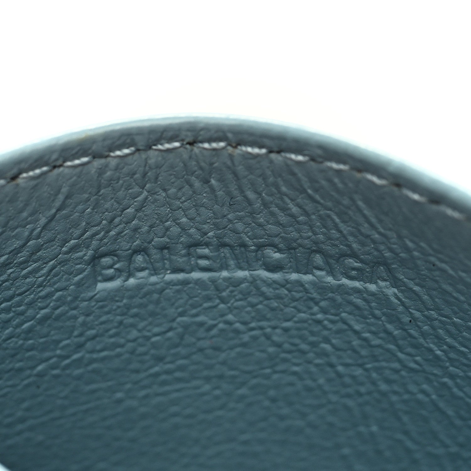 Balenciaga Grained Calfskin Neo Classic Silver Hardware City Card Holder Blue Grey 6 of 6