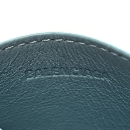 Balenciaga Grained Calfskin Neo Classic Silver Hardware City Card Holder Blue Grey 6 of 6