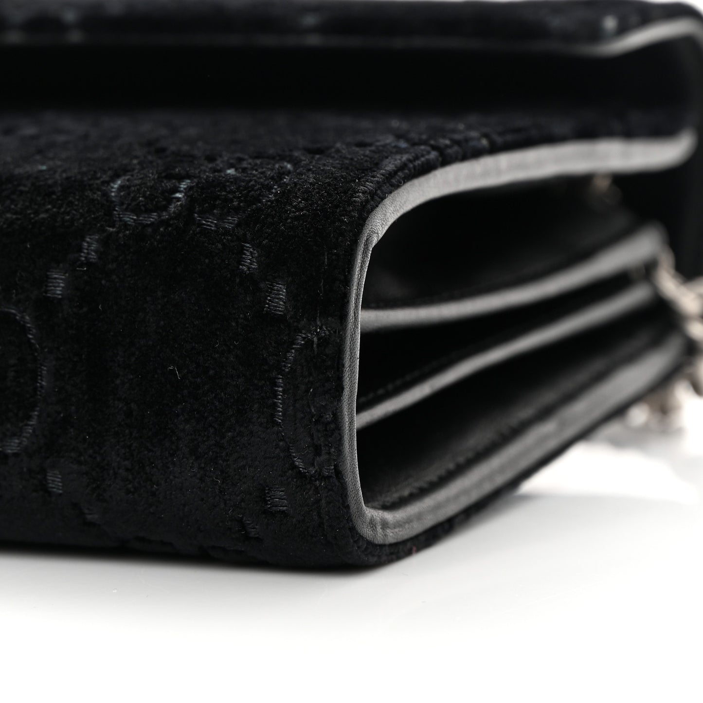 Velvet GG Monogram Mini Dionysus Chain Wallet Black