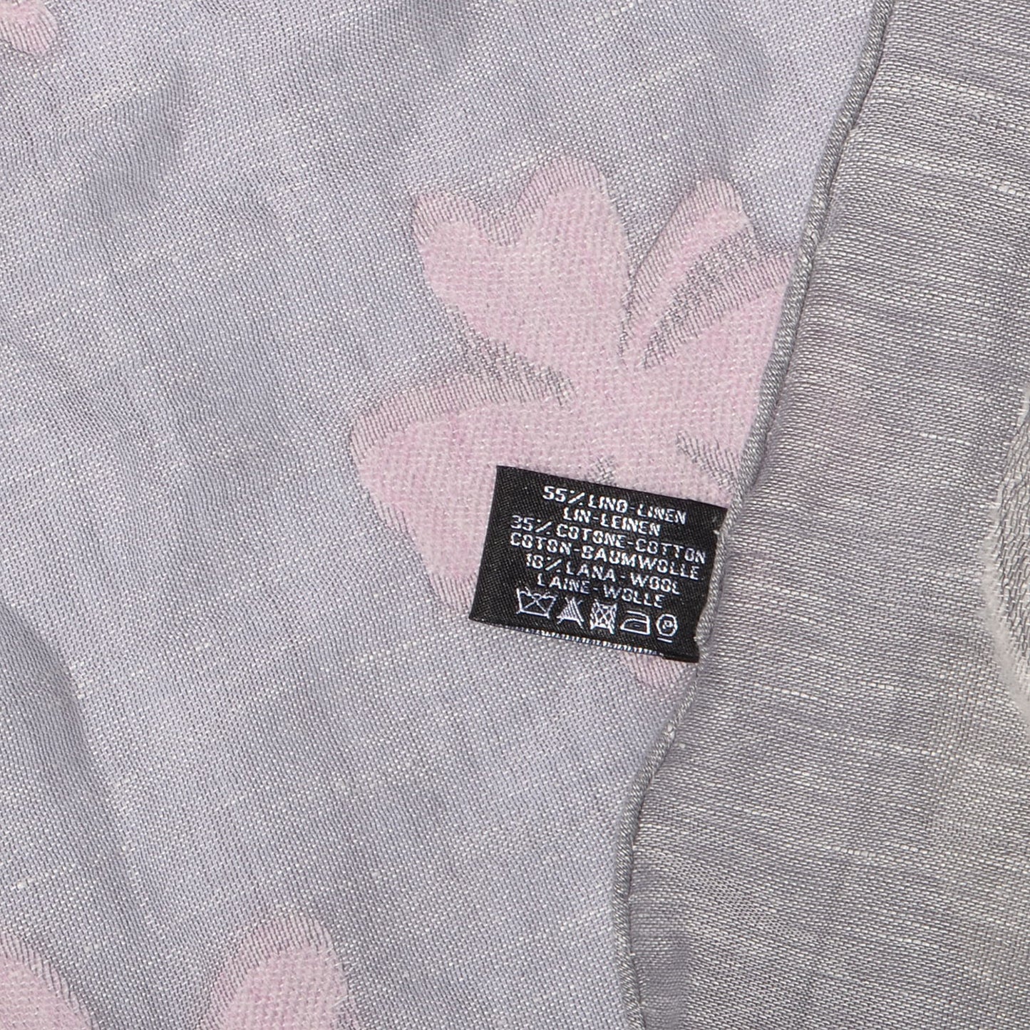 Linen Cotton Wool CC Clover Scarf Grey