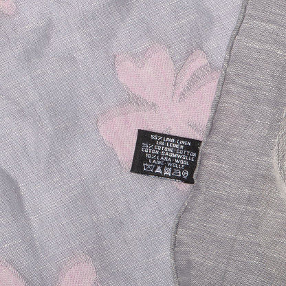 Chanel Linen Cotton Wool CC Clover Scarf Grey 7 of 7
