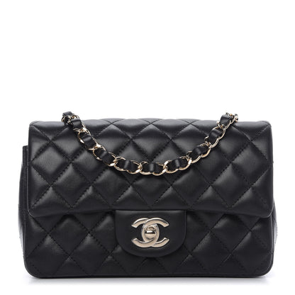 Chanel Lambskin Quilted Mini Rectangular Flap Black 1 of 10