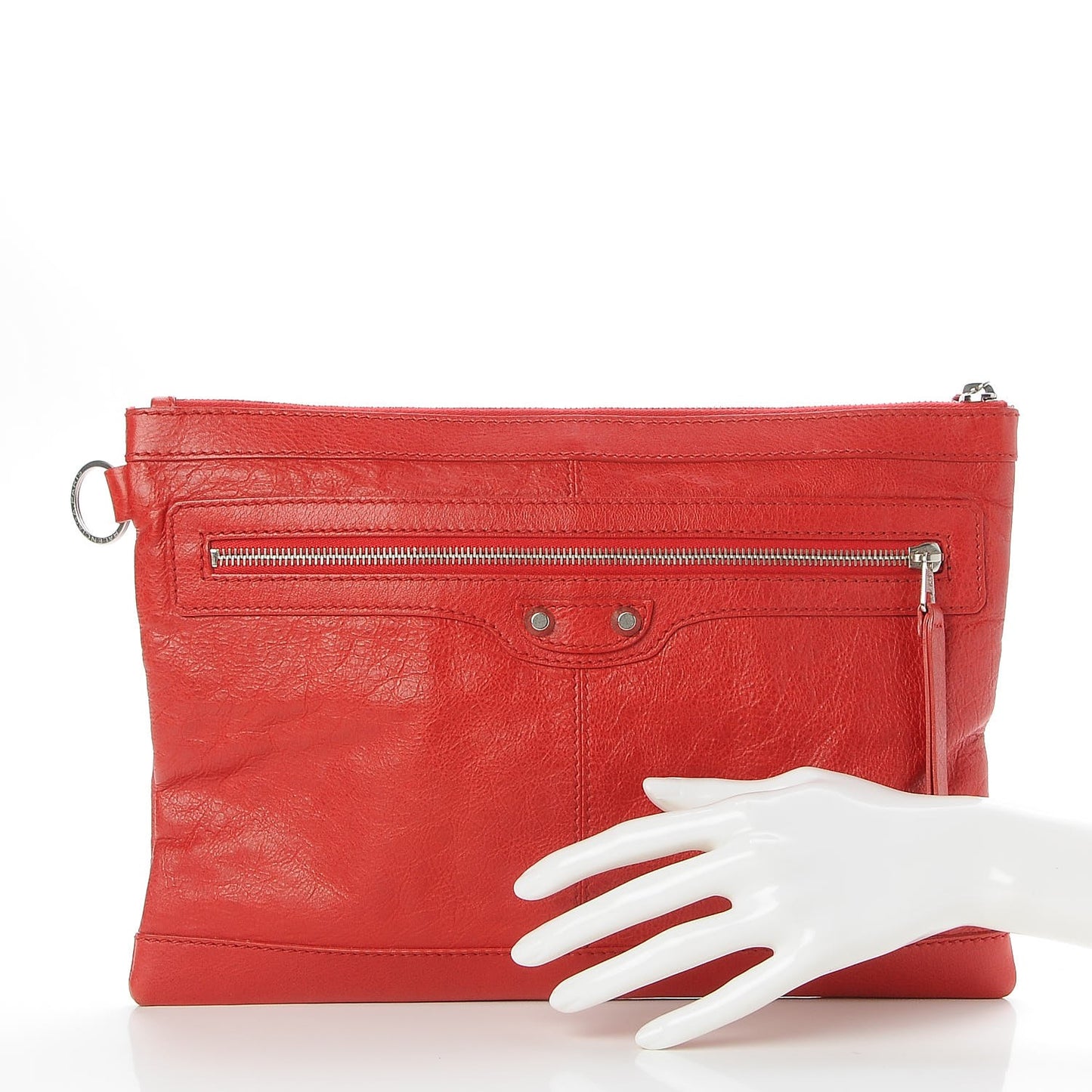 Agneau Arena Classic Hardware Medium Clip Rouge Coquelicot