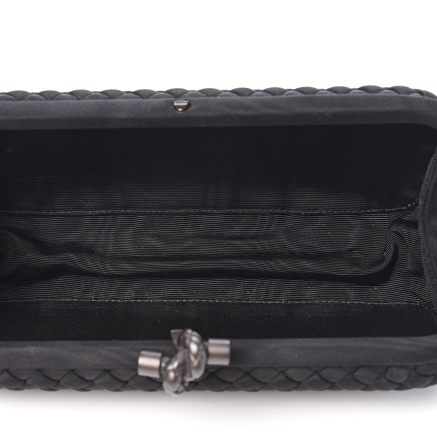 Bottega Veneta Silk Faille Intrecciato Knot Clutch Black 4 of 8