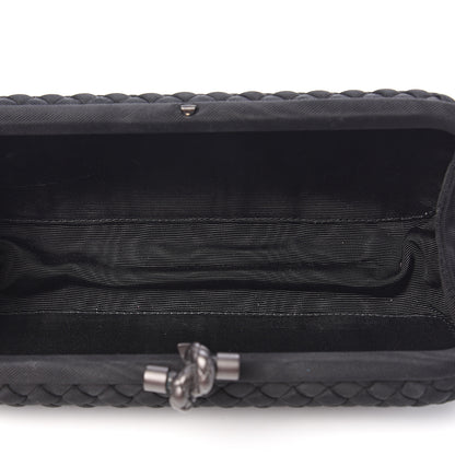 Bottega Veneta Silk Faille Intrecciato Knot Clutch Black 4 of 8