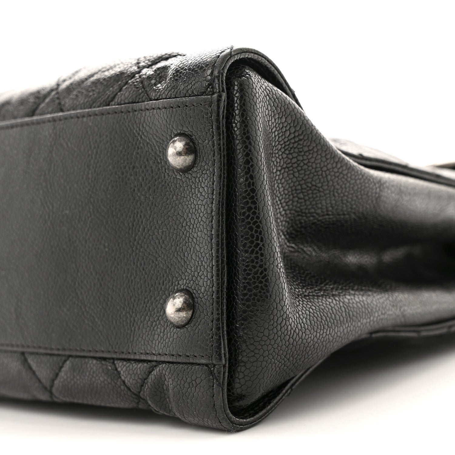 Chanel Crumpled Grained Calfskin CC Crave Tote Black 10 of 11