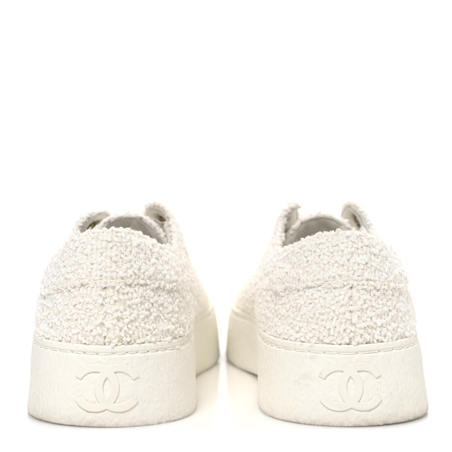 Tweed Womens CC Platform Sneakers 39.5 White