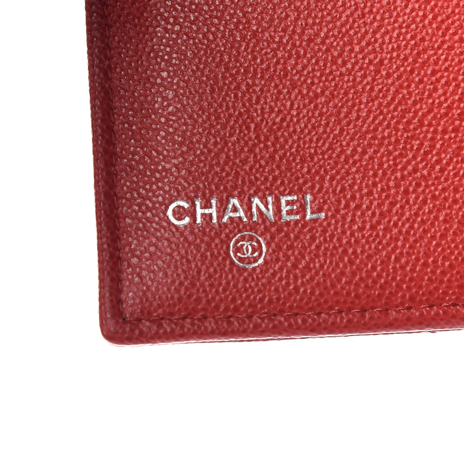 Chanel Grained Calfskin Quilted CC Box Flap Wallet Red 7 of 9
