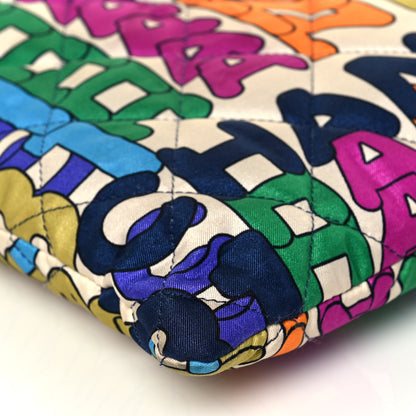 Chanel Printed Fabric Quilted Logo Large Shopping Tote Multicolor 10 of 14