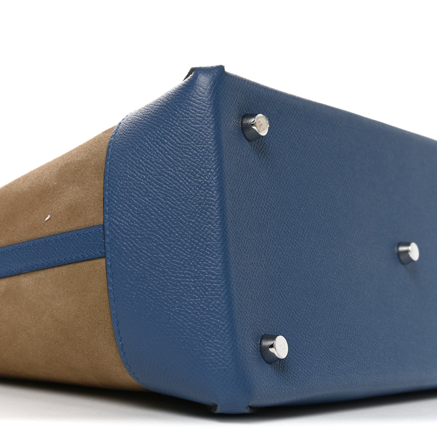Veau Grizzly Epsom Maxibox Cabas 30 Gris Caillou Bleu Agate