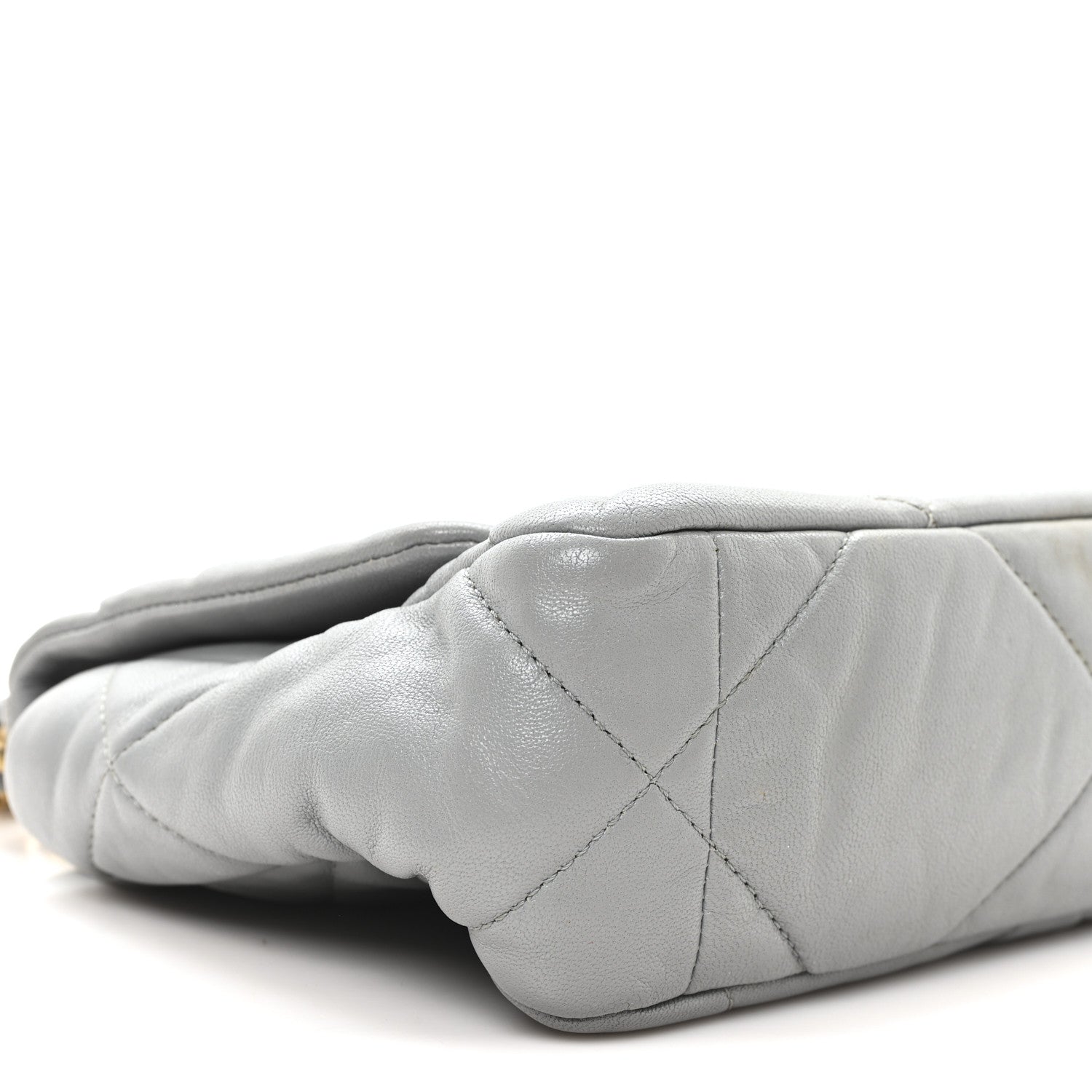 Chanel Goatskin Quilted Medium Chanel 19 Flap Grey 9 of 10