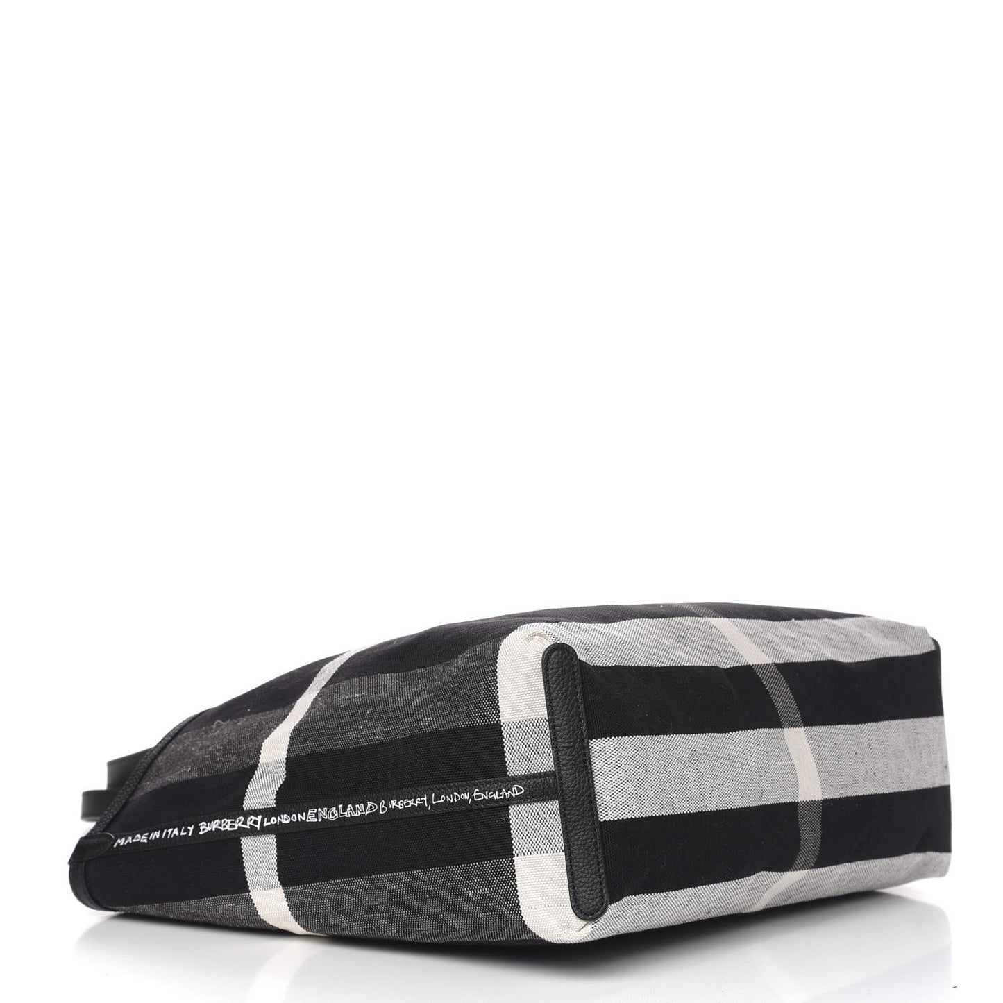 Coated Canvas Mega Check Medium Doodle Tote Black White