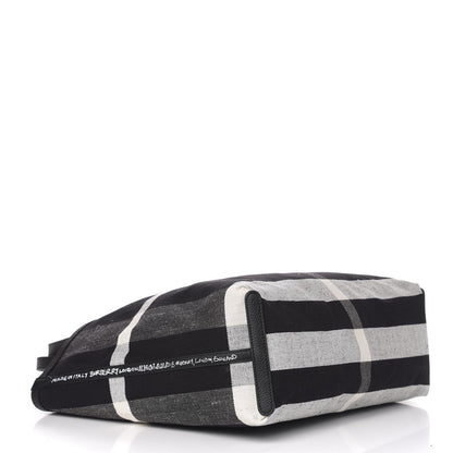 Burberry Coated Canvas Mega Check Medium Doodle Tote Black White 7 of 15