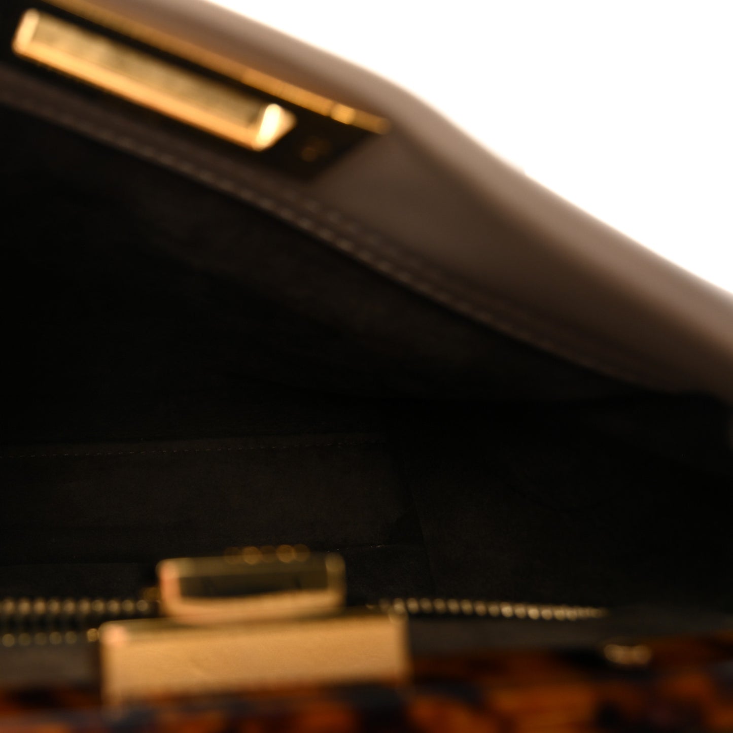 Vitello Seta Plexiglass Tortoise Medium Peekaboo Iconic Satchel Tortora