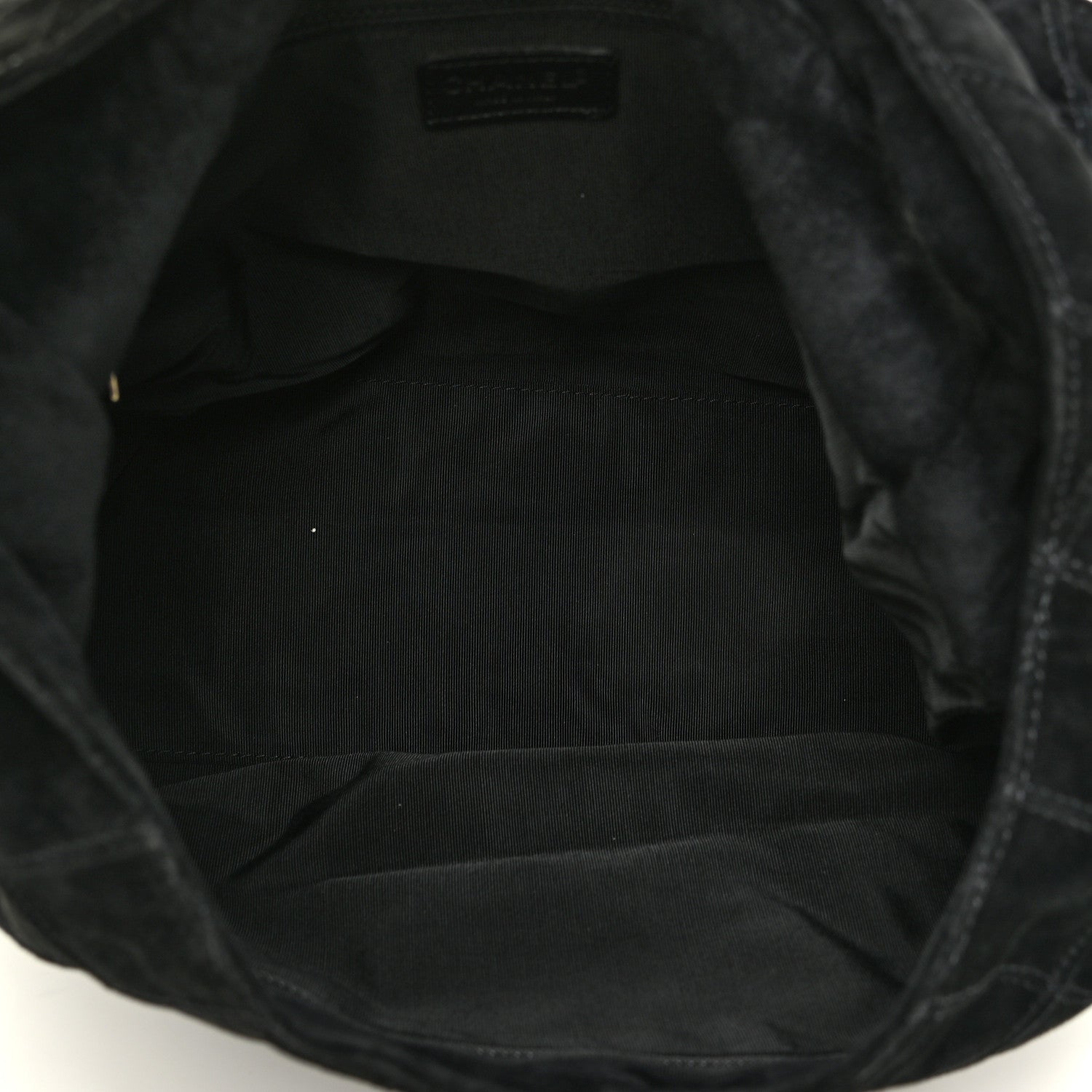 Chanel Suede Stitched Hobo Black 5 of 19