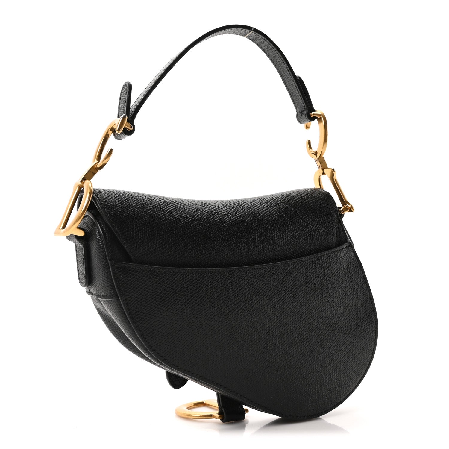 Christian Dior Grained Calfskin Mini Saddle Bag Black 3 of 10