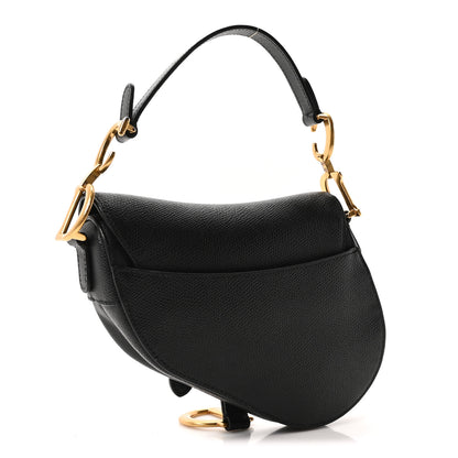Christian Dior Grained Calfskin Mini Saddle Bag Black 3 of 10