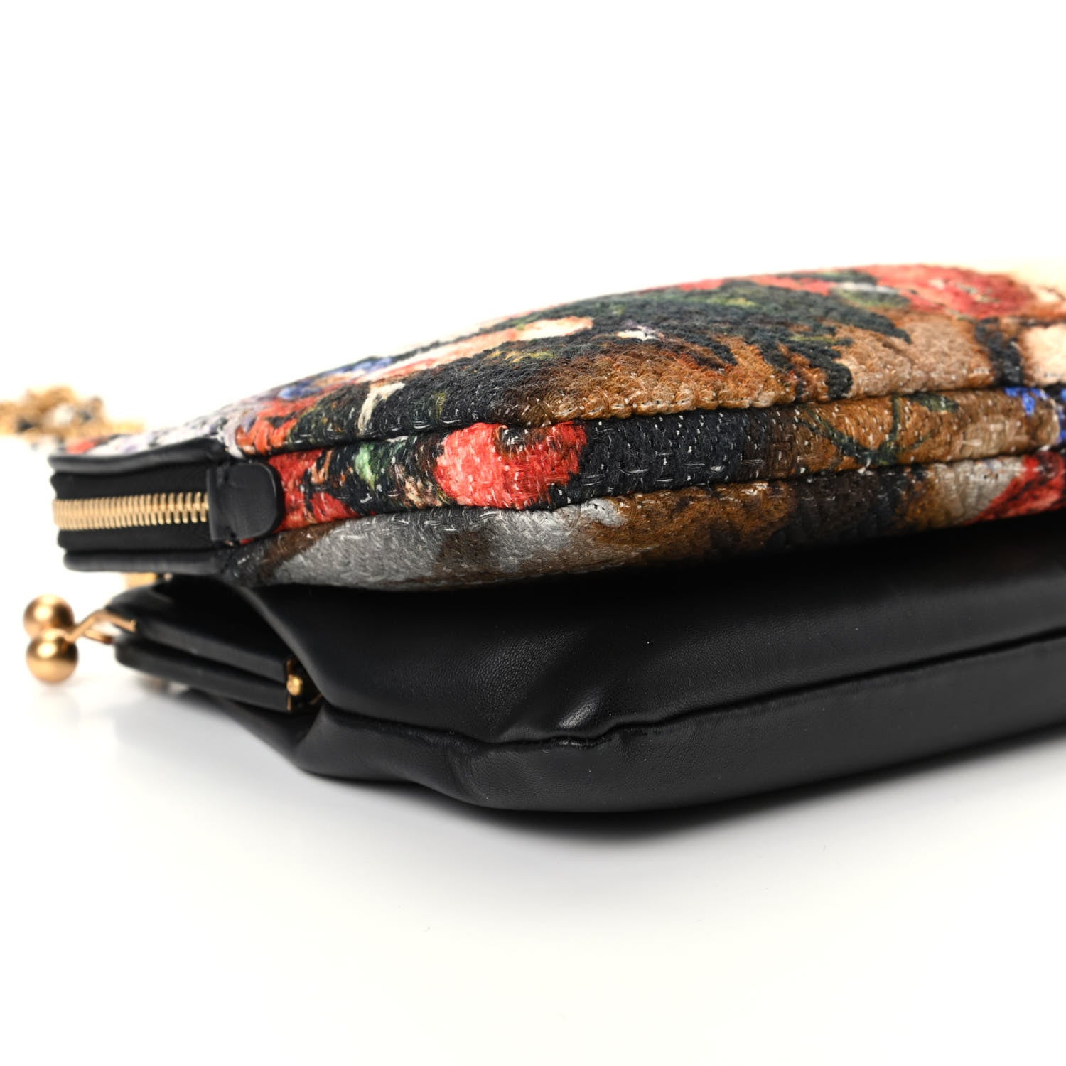 Dolce & Gabbana Calfskin Printed Clutch Black Multicolor 6 of 8