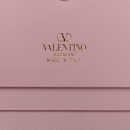 Valentino Garavani Calfskin Rockstud French Flap Wallet Water lilies 6 of 7