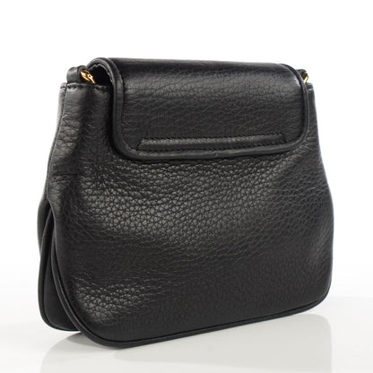 Gucci Pebbled Calfskin Small 1973 Chain Shoulder Bag Black 3 of 7
