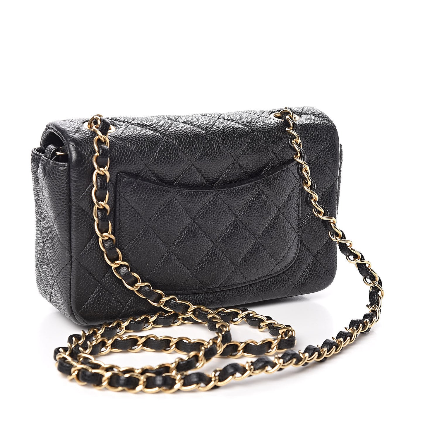 Caviar Quilted Mini Rectangular Flap Black
