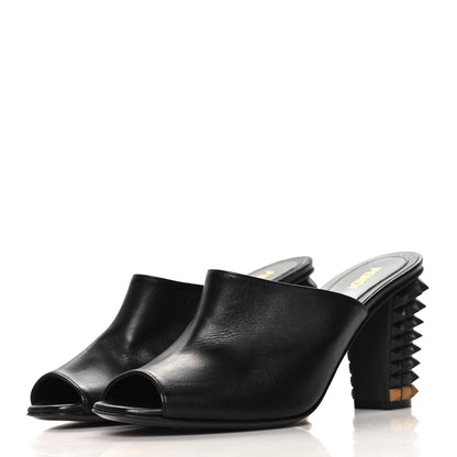 Fendi Vitello Spiked Heel Mules 36 Black 4 of 8