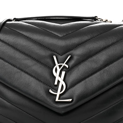 Saint Laurent Calfskin Y Quilted Monogram Medium Loulou Chain Satchel Black 9 of 22