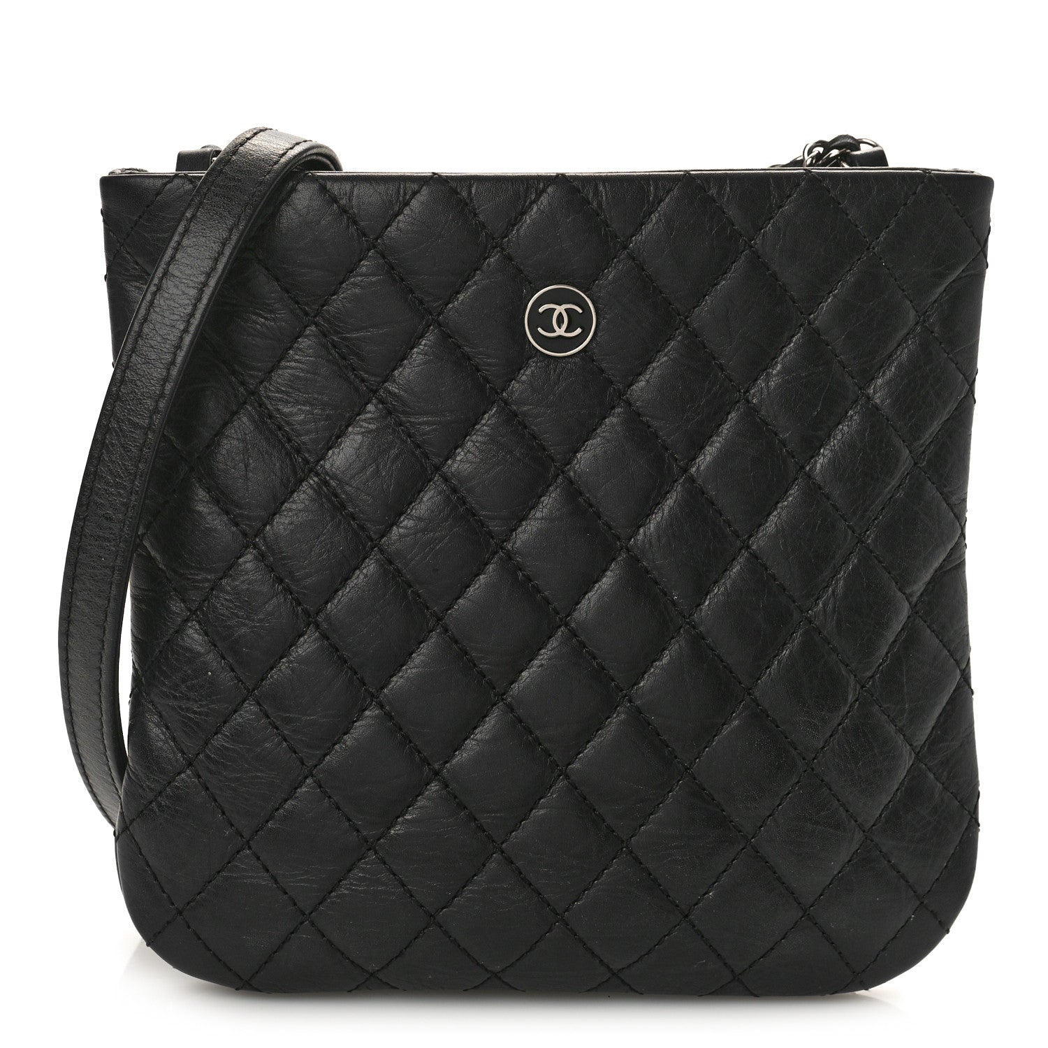 Chanel Aged Calfskin Quilted Crossbody Bag Black 1 of 10