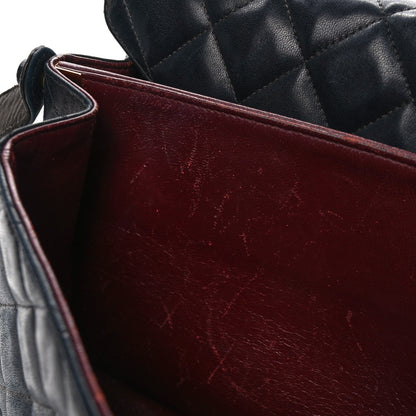 Chanel Lambskin Quilted CC Flap Shoulder Bag Navy 15 of 16