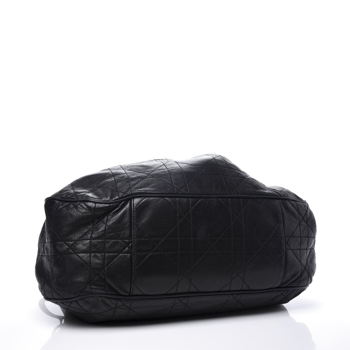 Lambskin Cannage Drawstring Bag Black