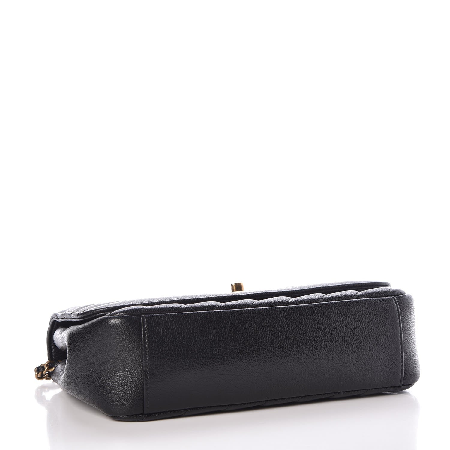 Chanel Shiny Goatskin Diagonal Quilted Small Flap Black 4 of 13