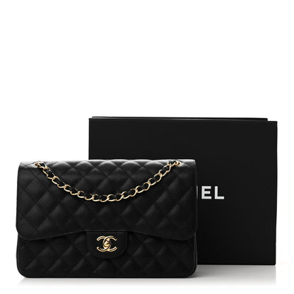 Chanel Caviar Quilted Jumbo Double Flap Black 11 of 11