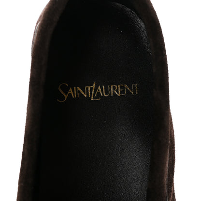 Saint Laurent Suede Le Loafer 15 Penny Slippers 38 Dark Chocolate 8 of 10