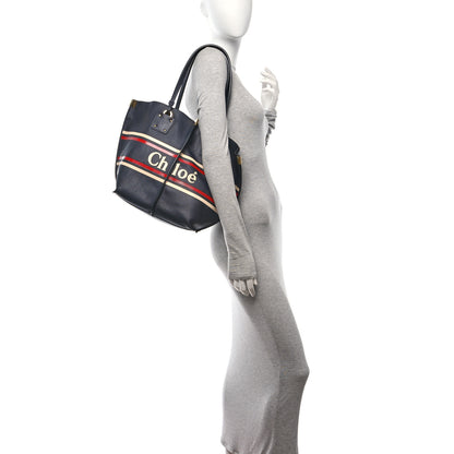 Chloe Smooth Calfskin Medium Vick Tote Full Blue 3 of 10