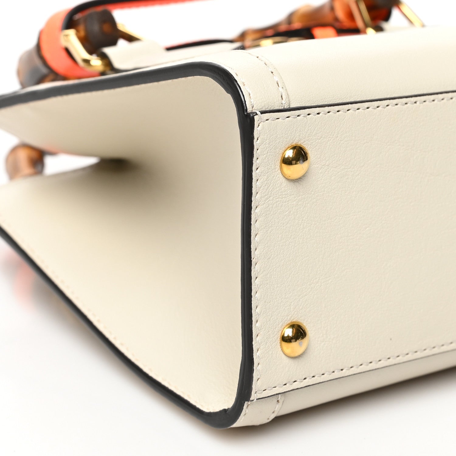 Gucci Wonka Grain Calfskin Mini Diana Tote Bag Mystic White Orange Fluo 8 of 10