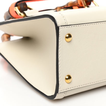 Gucci Wonka Grain Calfskin Mini Diana Tote Bag Mystic White Orange Fluo 8 of 10