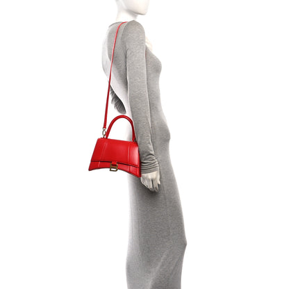 Balenciaga Shiny Box Calfskin Small Hourglass Top Handle Bag Bright Red 2 of 10