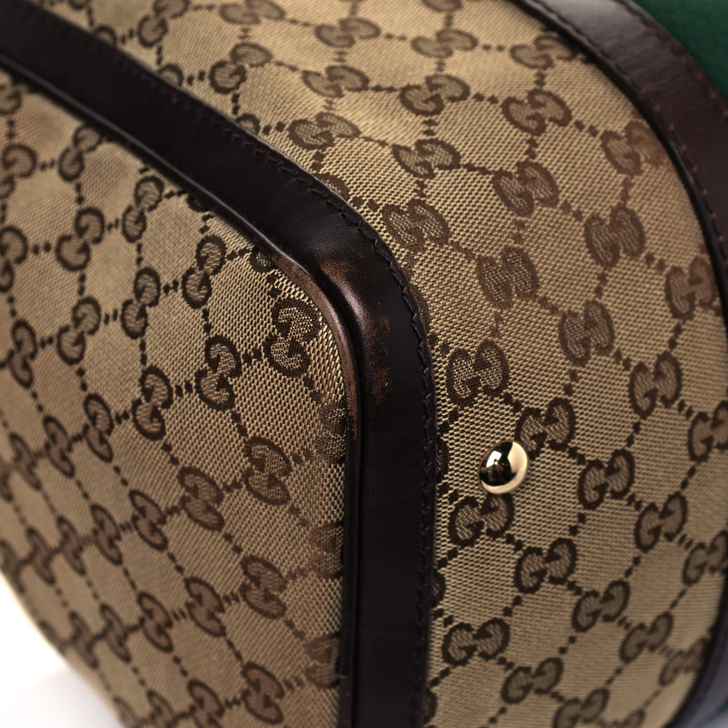 Gucci Monogram Vintage Web Medium Boston Dark Brown 9 of 14