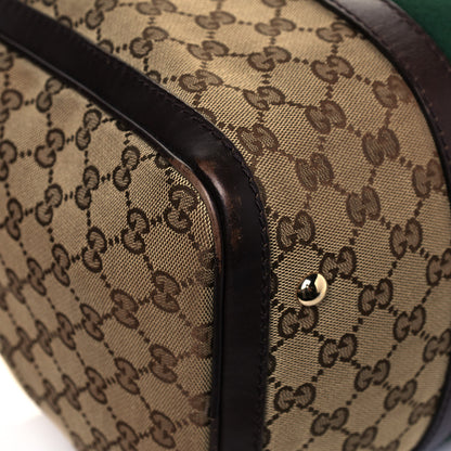 Gucci Monogram Vintage Web Medium Boston Dark Brown 9 of 14