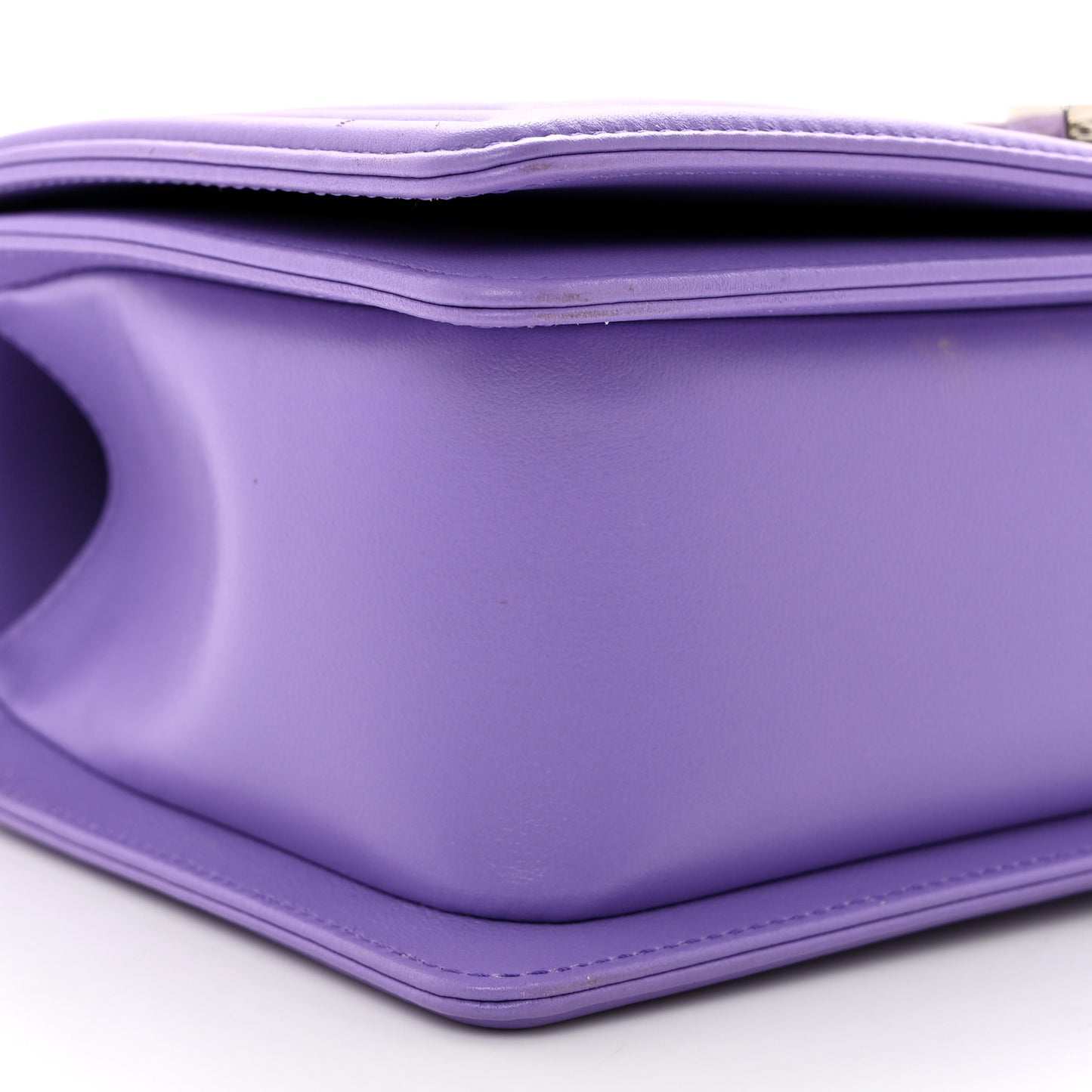 Lambskin Quilted Medium Boy Flap Purple