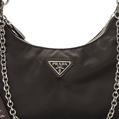 Prada Tessuto Nylon Saffiano Re-Edition 2005 Shoulder Bag Cacao 7 of 10
