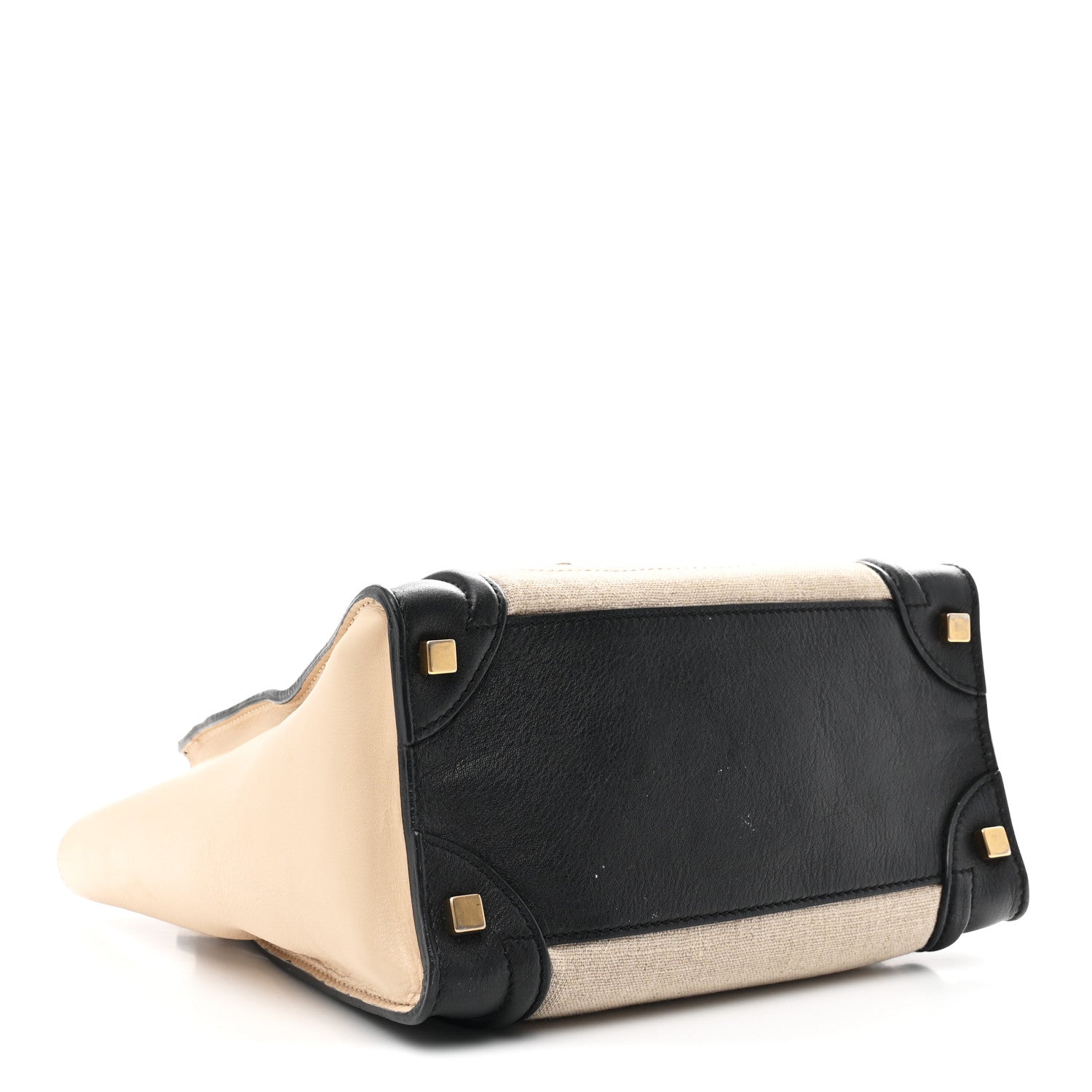 Celine Canvas Smooth Calfskin Micro Tri-Color Luggage Natural Black Tan 3 of 13