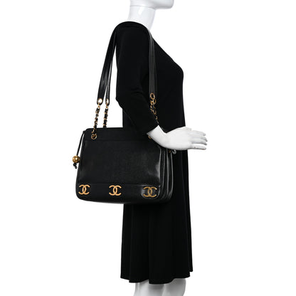 Chanel Caviar CC Shoulder Bag Black 2 of 10